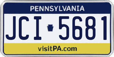PA license plate JCI5681