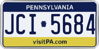 PA license plate JCI5684