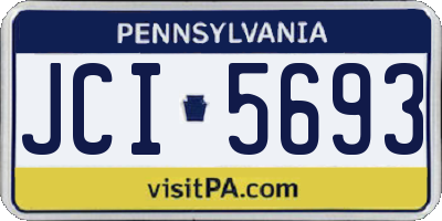 PA license plate JCI5693