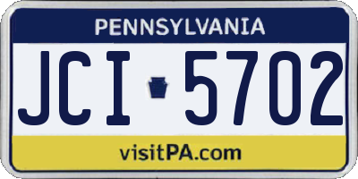 PA license plate JCI5702