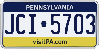 PA license plate JCI5703