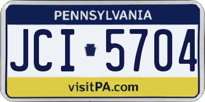 PA license plate JCI5704