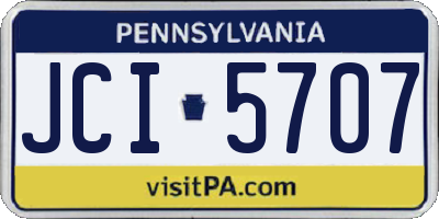 PA license plate JCI5707