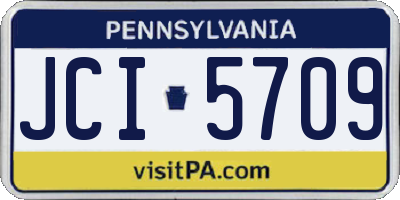 PA license plate JCI5709