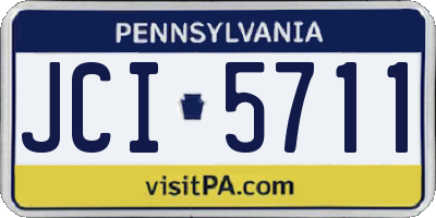 PA license plate JCI5711