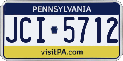 PA license plate JCI5712