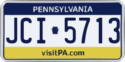 PA license plate JCI5713