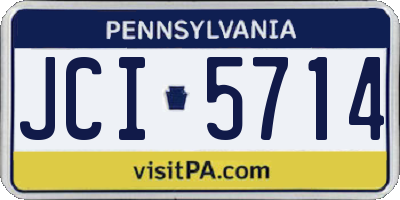 PA license plate JCI5714