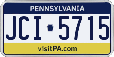 PA license plate JCI5715