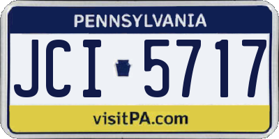 PA license plate JCI5717