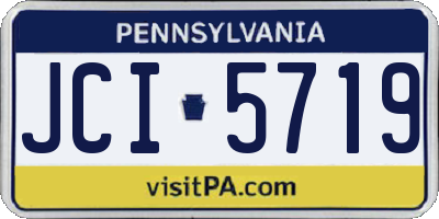 PA license plate JCI5719