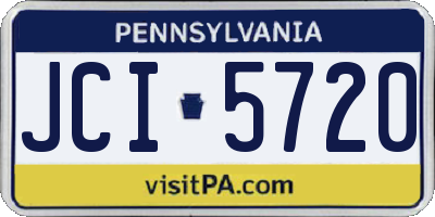 PA license plate JCI5720