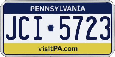 PA license plate JCI5723