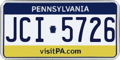 PA license plate JCI5726