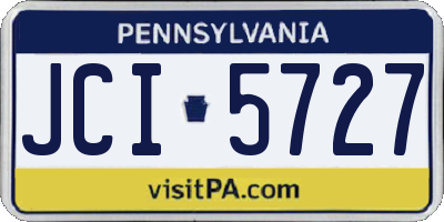 PA license plate JCI5727