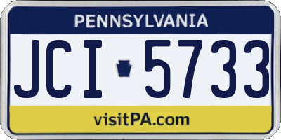 PA license plate JCI5733