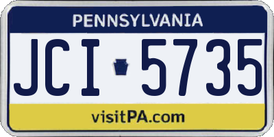 PA license plate JCI5735