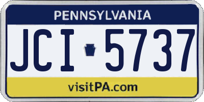 PA license plate JCI5737