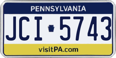 PA license plate JCI5743