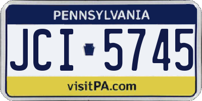 PA license plate JCI5745