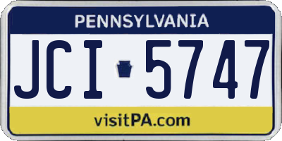 PA license plate JCI5747