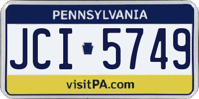 PA license plate JCI5749