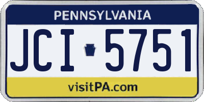 PA license plate JCI5751