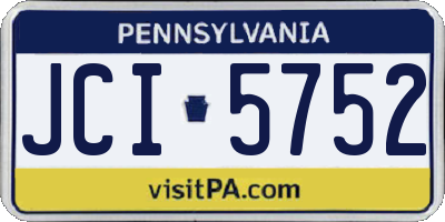 PA license plate JCI5752