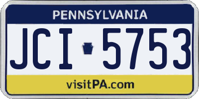 PA license plate JCI5753