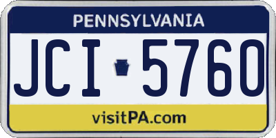 PA license plate JCI5760