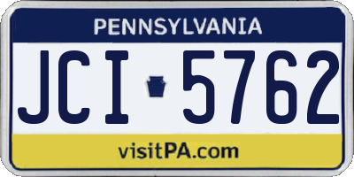 PA license plate JCI5762