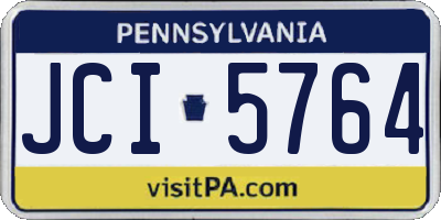 PA license plate JCI5764