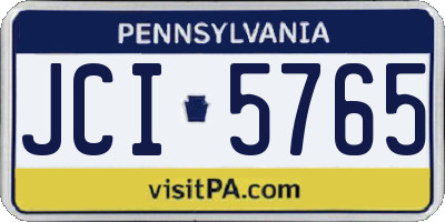 PA license plate JCI5765