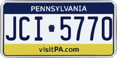 PA license plate JCI5770