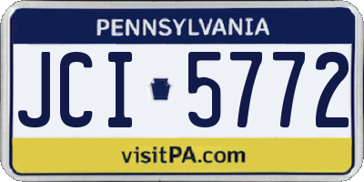 PA license plate JCI5772