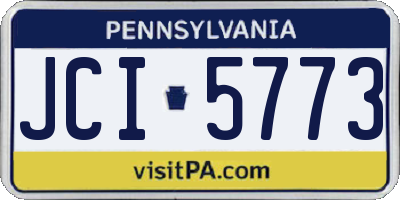 PA license plate JCI5773