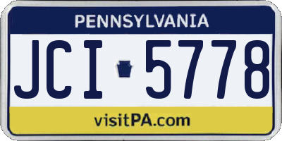 PA license plate JCI5778