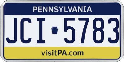 PA license plate JCI5783