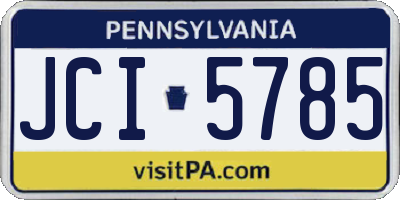 PA license plate JCI5785