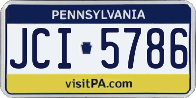 PA license plate JCI5786