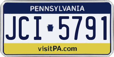 PA license plate JCI5791