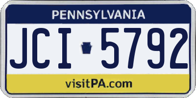 PA license plate JCI5792