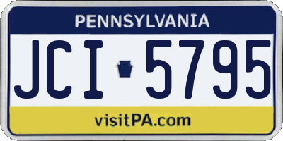 PA license plate JCI5795
