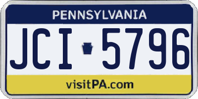 PA license plate JCI5796