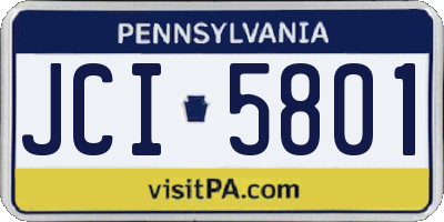 PA license plate JCI5801