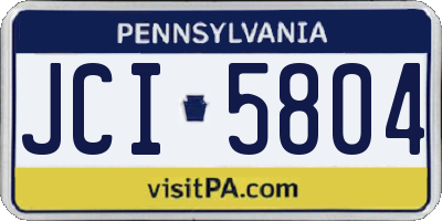 PA license plate JCI5804