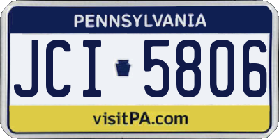 PA license plate JCI5806
