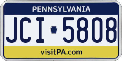 PA license plate JCI5808