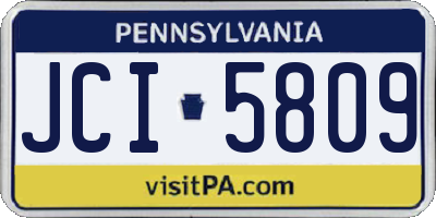 PA license plate JCI5809