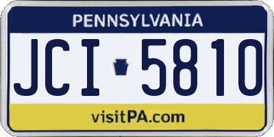 PA license plate JCI5810